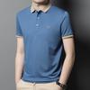 Мужская рубашка поло с короткими рукавами, деловая повседневная футболка, средний зеленый вышитый топ