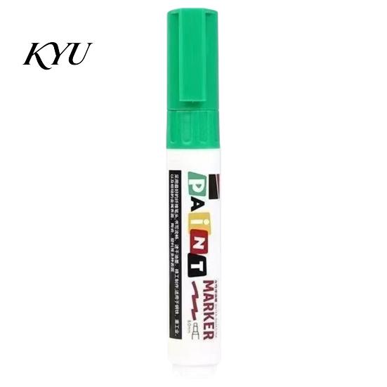 Oil Based Paint Pens 12 Colors Flat Tip Marker, Broad Pen for Metal Tire DIY Graffiti Steel Glass Leather, Waterproof Quick Dry Touch Up Marker