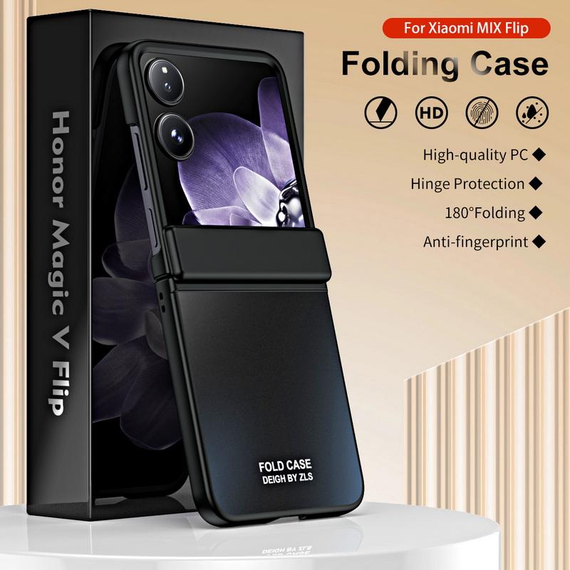 Tempered With Luxury Color Solid Glass 3pcs Folding Case For Xiaomi Mix Flip Shockproof Clear Hard Pc Slim Phone Cover