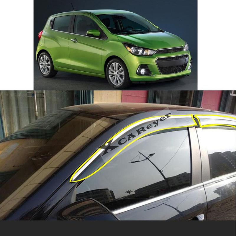 Для CHEVROLET Spark 2010 2011 2012 2013 2014 2015 2016 2017 2018 Автомобильная наклейка Пластиковый оконный стекло ветровик Защита от дождя/солнца Вентиляционное отверстие