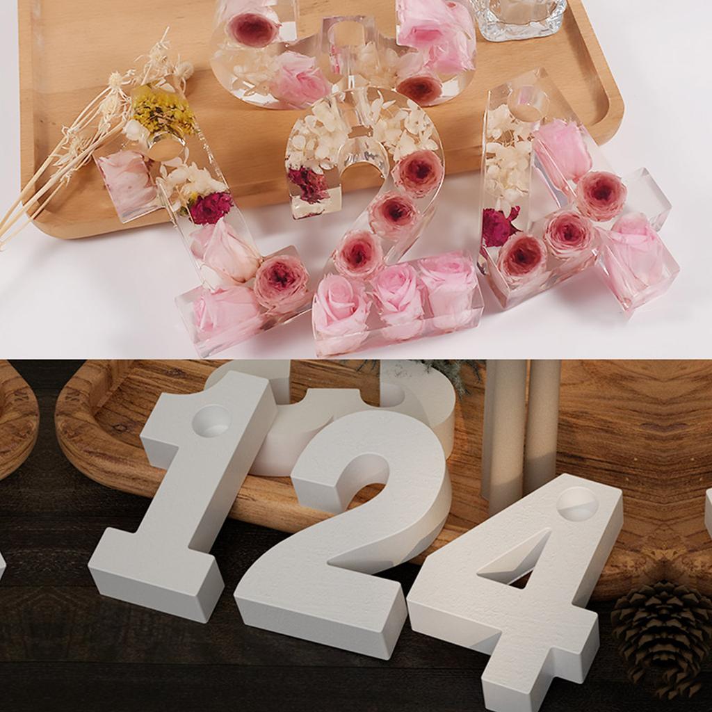 Crystal Epoxy Resin Mold Geometric Numbers Candlestick Mould DIY Candle Holder Home Decor Cement Plaster Silicone Molds