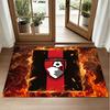 Bournemouth Football Design Crystal Velvet Rug Soft Decorative Mat for Bedroom Entrance