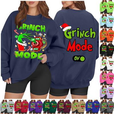 Женская повседневная модная толстовка с длинным рукавом и рождественским принтом с круглым вырезом