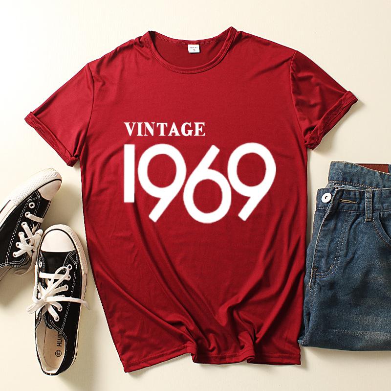 Винтаж 1969 1971 Письменный Принт Женская Футболка Короткий Рукав ONeck Свободная Женская Футболка Женская Футболка Топы Одежда Camisetas Mujer
