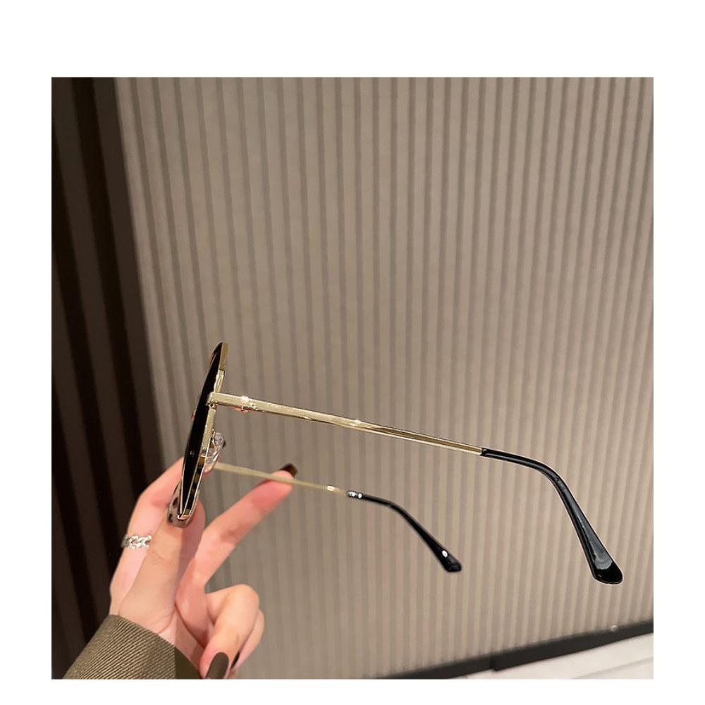 Прозрачные синие универсальные солнцезащитные очки мужские и женские многоугольные металлические солнцезащитные очки для вождения корейская версия тренд приморские очки для путешествий женские