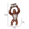 Wood-grain Gorilla Sculpture Resin Animal Sculpture Decorative Piece for Home, Bedroom, Living Room, Study, and Counter