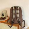 Осенний и зимний шерстяной клетчатый школьный рюкзак для студенток