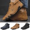 Итальянские замшевые ботинки ручной работы с застежкой, мужская повседневная обувь с высоким берцем, кожаные ботинки с носком, мужская зимняя обувь