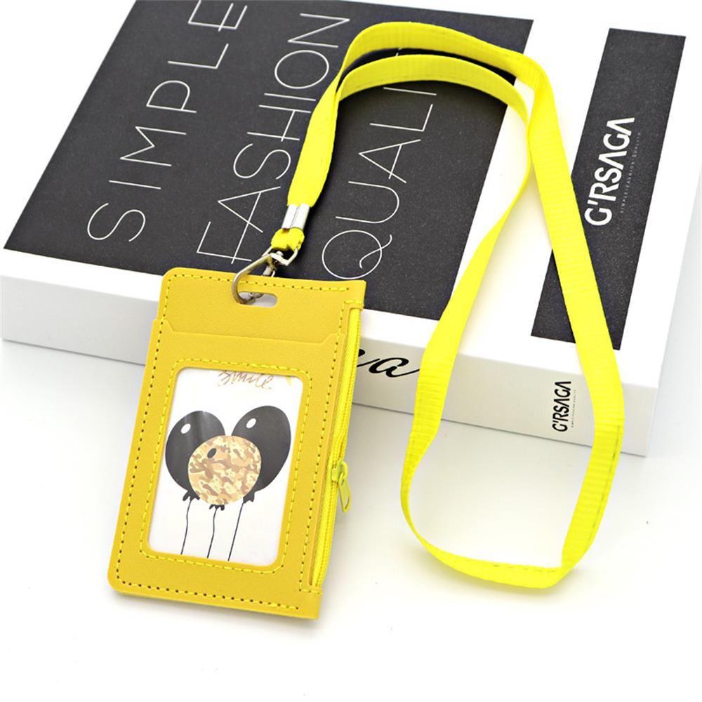 New With Lanyard School Office Supplies Wallets Zipper Bag ID Holders Card Case