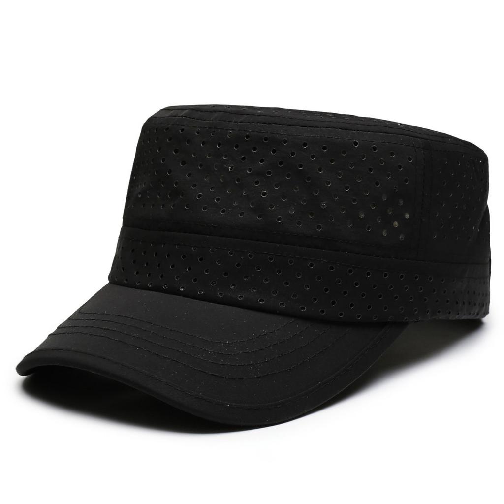 Fashion Hat Summer Flat Top Hat Men's Quick Drying Breathable Perforated Light Board Shade Sun Protection Hat Outdoor Simple Versatile Hat