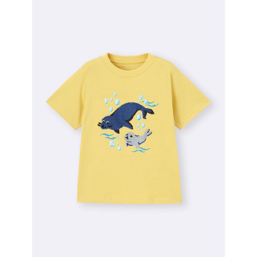 GU by Uniqlo Дети унисекс пайетки T Seal +e