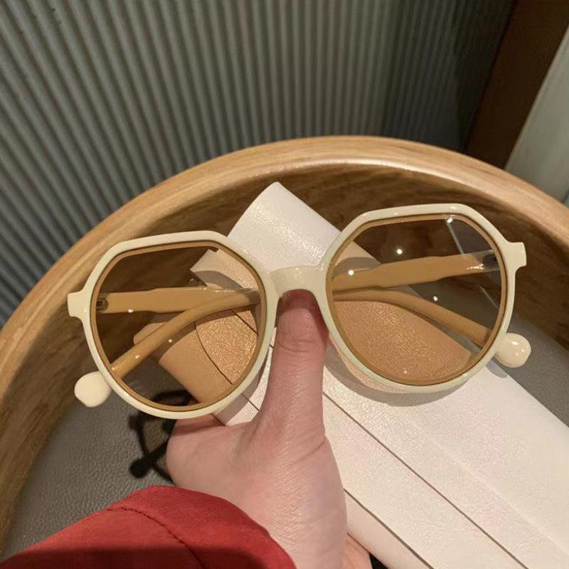 Korean Style Vintage Geometry Shape Frame Sunshade Glasses For Men Women Sunglasses Fashion Frame Glasses Uv Protection