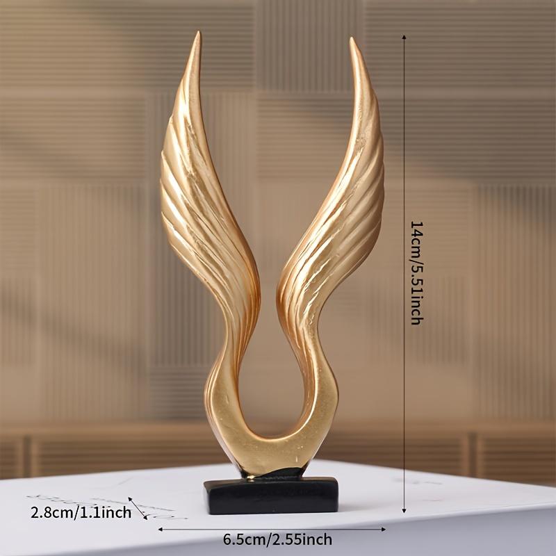 Resin Golden Phoenix Wing Statue: Indoor/Outdoor Decorative Fixture for Home or Office
