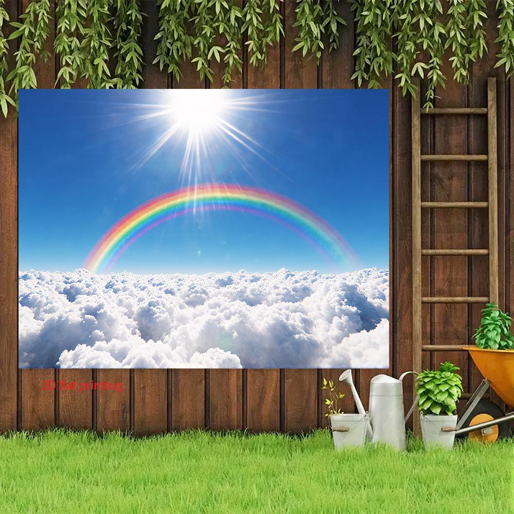 2D plane 1 piece of cloud sea and rainbow reflecting the sunrise multi-functional banner background fabric