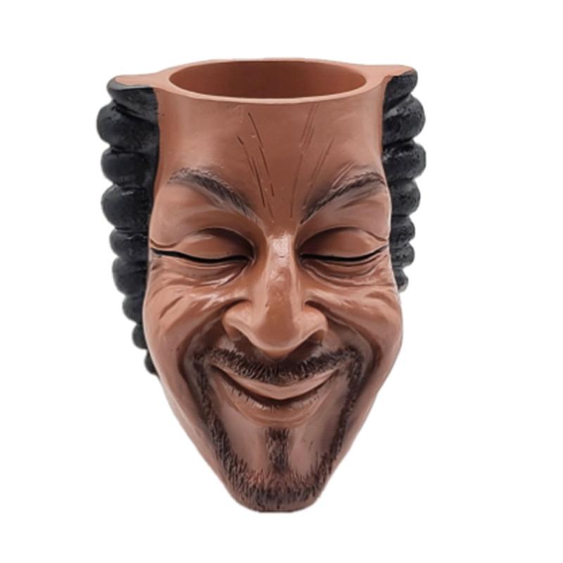 Unique Plant Flower Pot Mould Uncle Face Silicone Mold Succulent Planter Epoxy Resin Mold Garden Figurines Outdoor