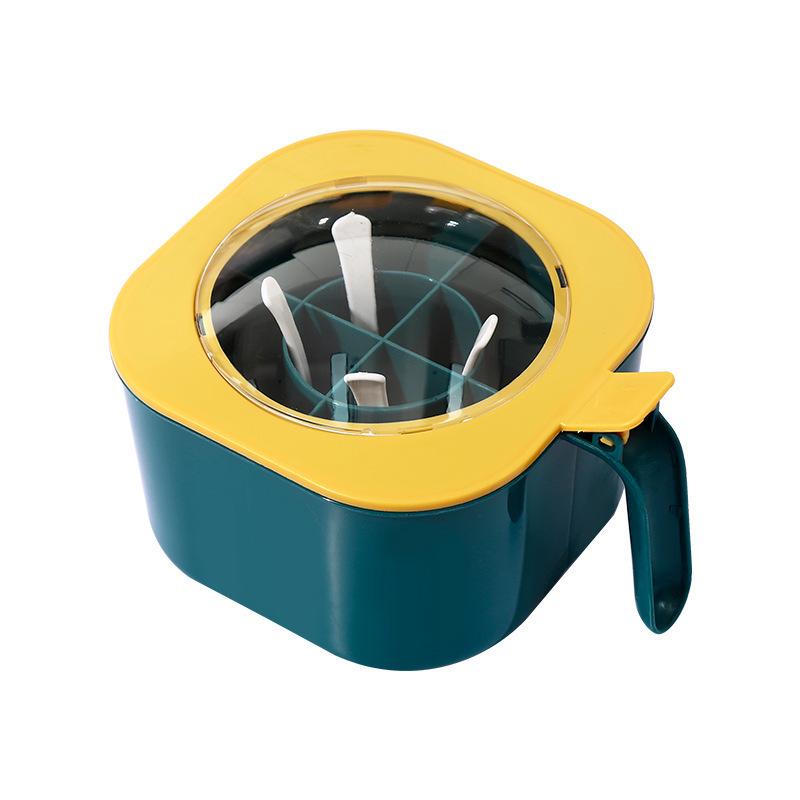 Кухонная емкость для приправ с 4 отделениями и крышкой - Многофункциональное хранение для сахара, соли и глутамата натрия