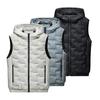 Мужской зимний жилет с подкладкой, однотонный утепленный теплый жилет без рукавов с капюшоном, повседневный ветрозащитный зимний жилет больших размеров для свиданий