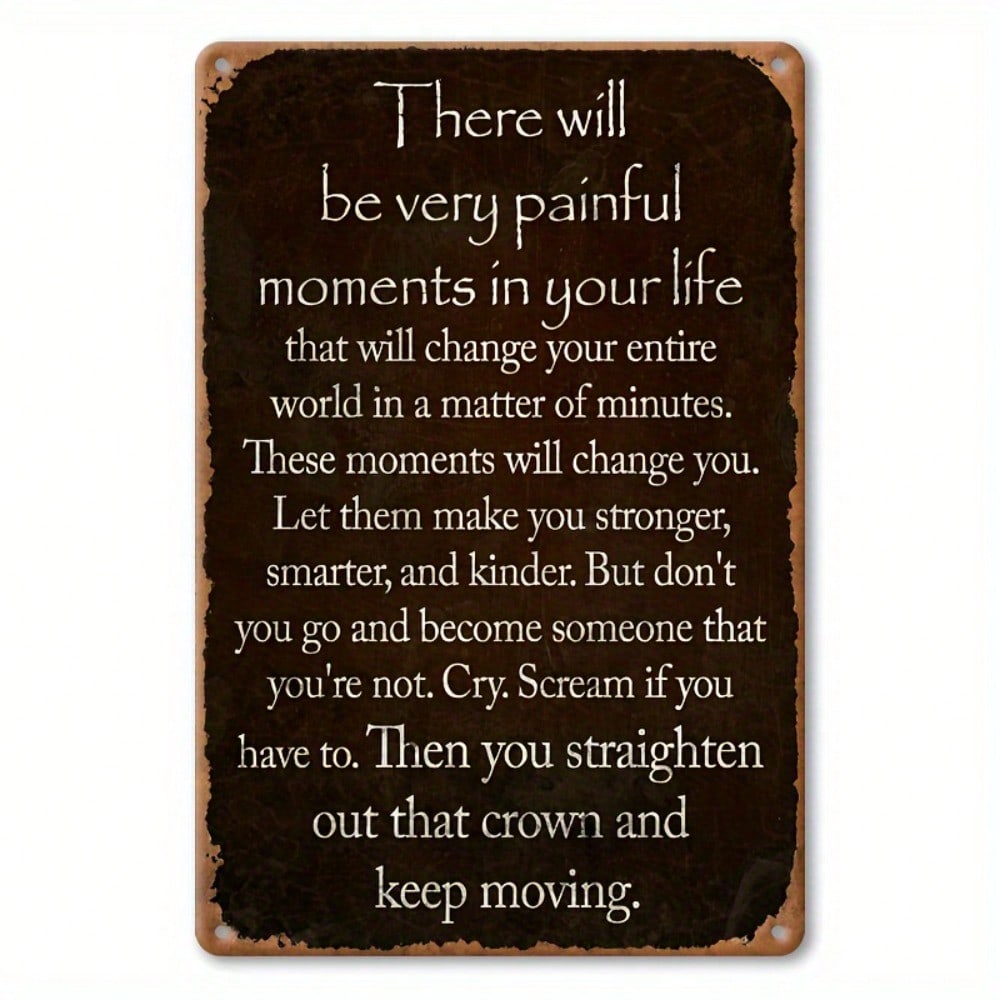 Iron Wall Art Vintage Sign Motivational Metal Plaque 8x12 Inch Waterproof Pre Drilled Holes