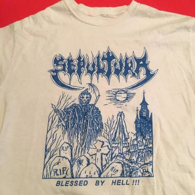 Sepultura Blessed By The Hell Men Белая футболка с коротким рукавом Все размеры Унисекс