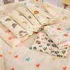Cartoon Print Double Layer Crinkle Muslin Baby Swaddle Blanket