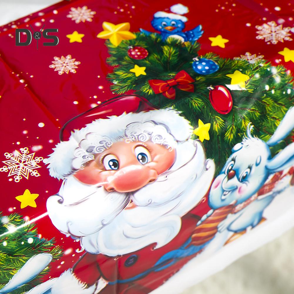 Санта-покрытие для стола, скатерть, подушка, коврик из ПВХ, водонепроницаемый декор для вечеринки