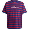 adidas Американа Круглый вырез Американская полосатая Color Block Повседневная футболка с коротким рукавом Унисекс Футболки Синий IR5829