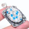 Natural K2 Azurite Gemstone Handmade 925 Sterling Silver Pendant 2.21" l3P42