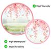 Cherry Blossom Floral Window Clings Spring Watercolor Hanging Flower Vine Butterflies Glass Door Decals Reusable Window Sticker for Home