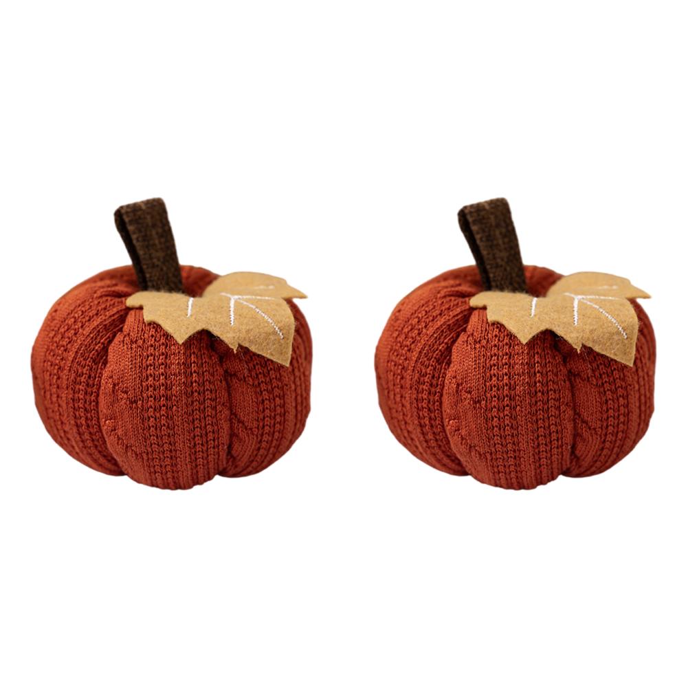 Faux Fall Decorative Crochet Pumpkins for Rustic Farmhouse Thanksgiving Harvest Halloween Table Centerpiece Mantel Kitchen Decor