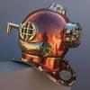 Американский военно-морской флот Марка V Шлем для дайвинга Дайверский Шлем Медный Деревянная Основа