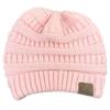 Fashion Women's Girl Hat Winter Wool Warm Stretch Knit Cap Messy Bun Ponytail Beanies
