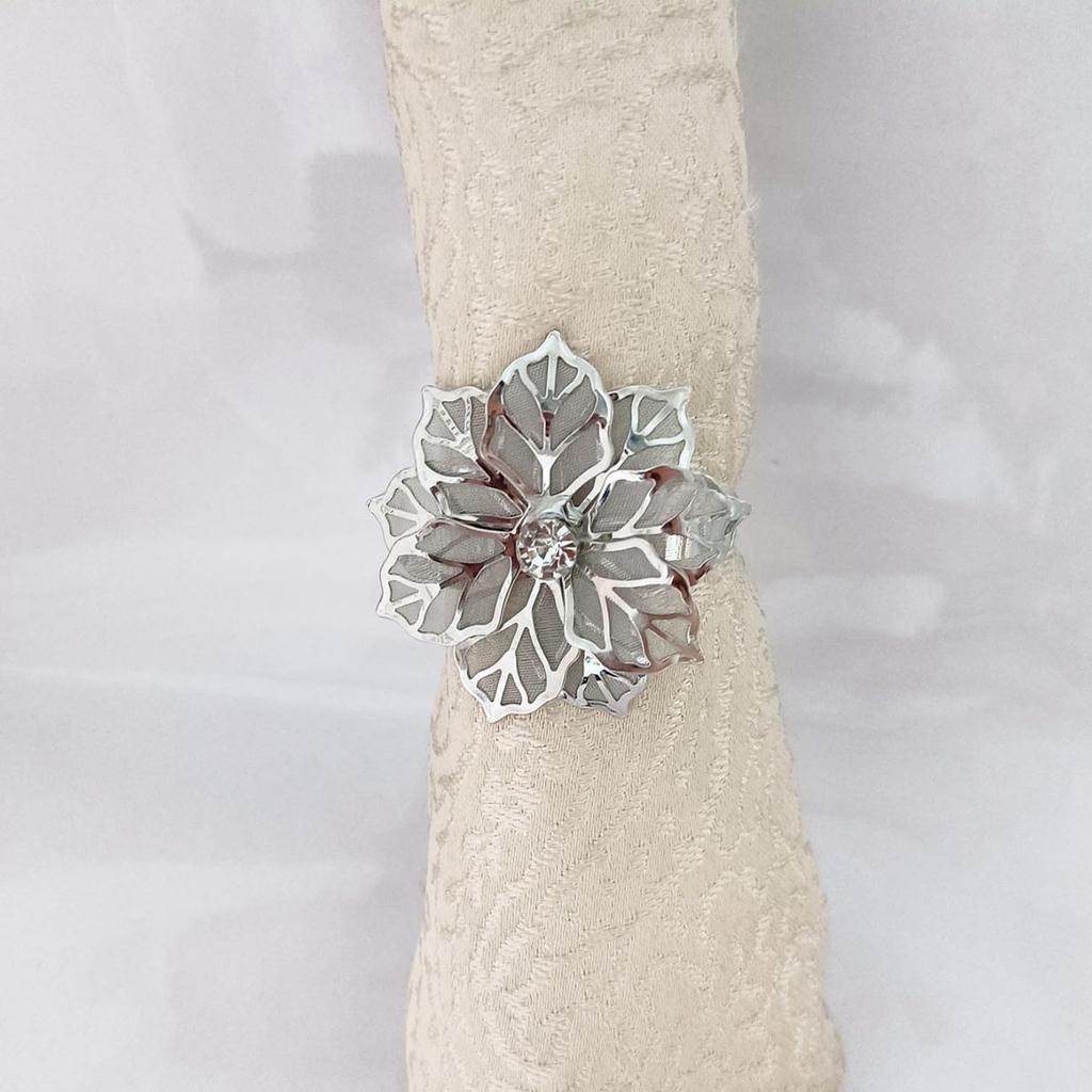 Изысканные медные кольца для салфеток с цветком из стразов для отелей и мероприятий