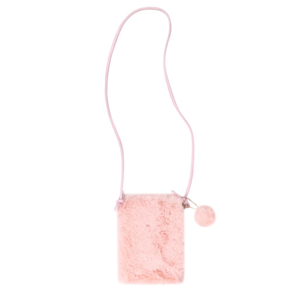 Женская плюшевая сумка через плечо однотонная, сумки для мобильного телефона, универсальные мини-кошельки, модные сумки на плечо, осенне-зимний кошелек для монет