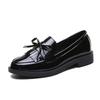 Fashion Women's Black Patent Leather Loafers Platform Slip On Shoes for Women  New Spring British Tassel Casual Bowknot Flats Shoes 2024