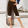 Fashion Pants For Women Solid Color Cotton Linen Fashion Loose High Waist Casual Cropped Pants