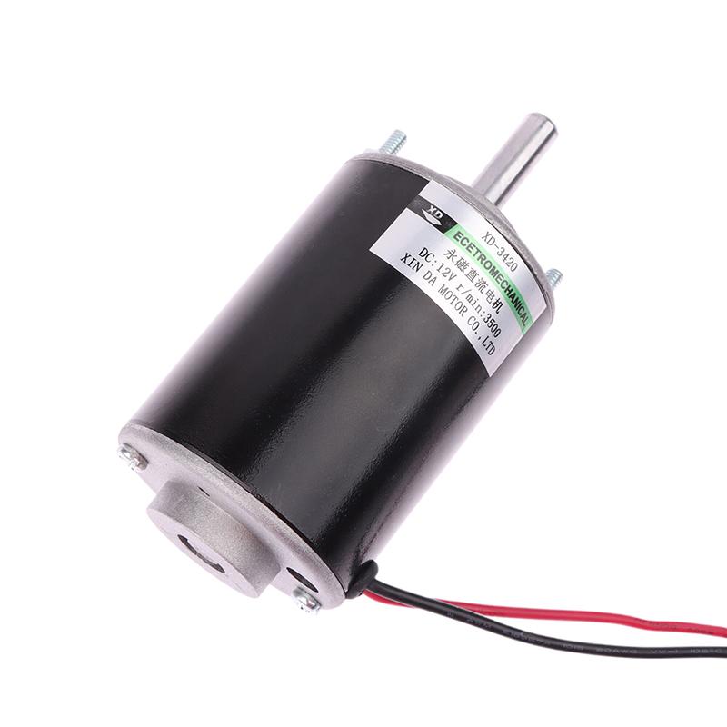 30W 12V-3500Rpm / 24V-7000Rpm 3420 Dc High Speed Motor Speed Adjustable Cw Ccw Threaded Shaft Motor Miniature Dc Small Motor
