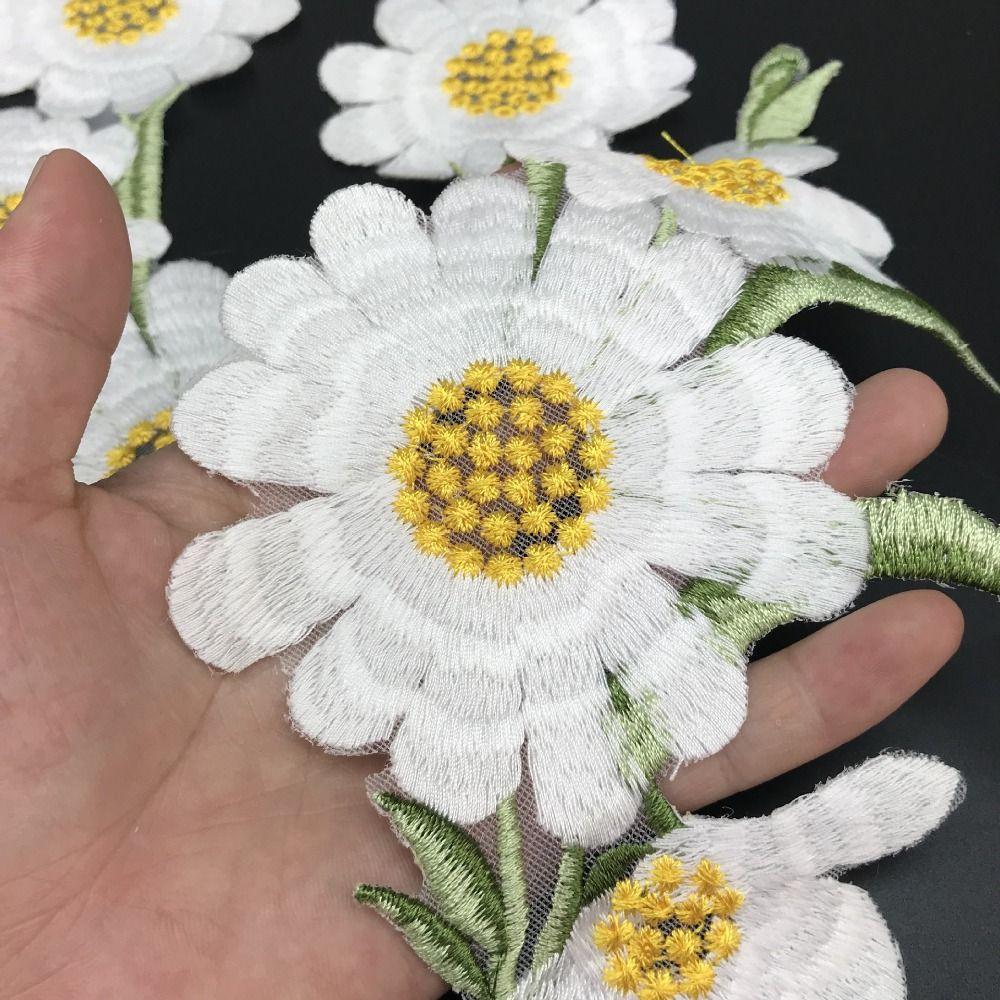 Daisy Clothing Applique Elegant Clothes Patches Flower Embroidered Patches  Sewing