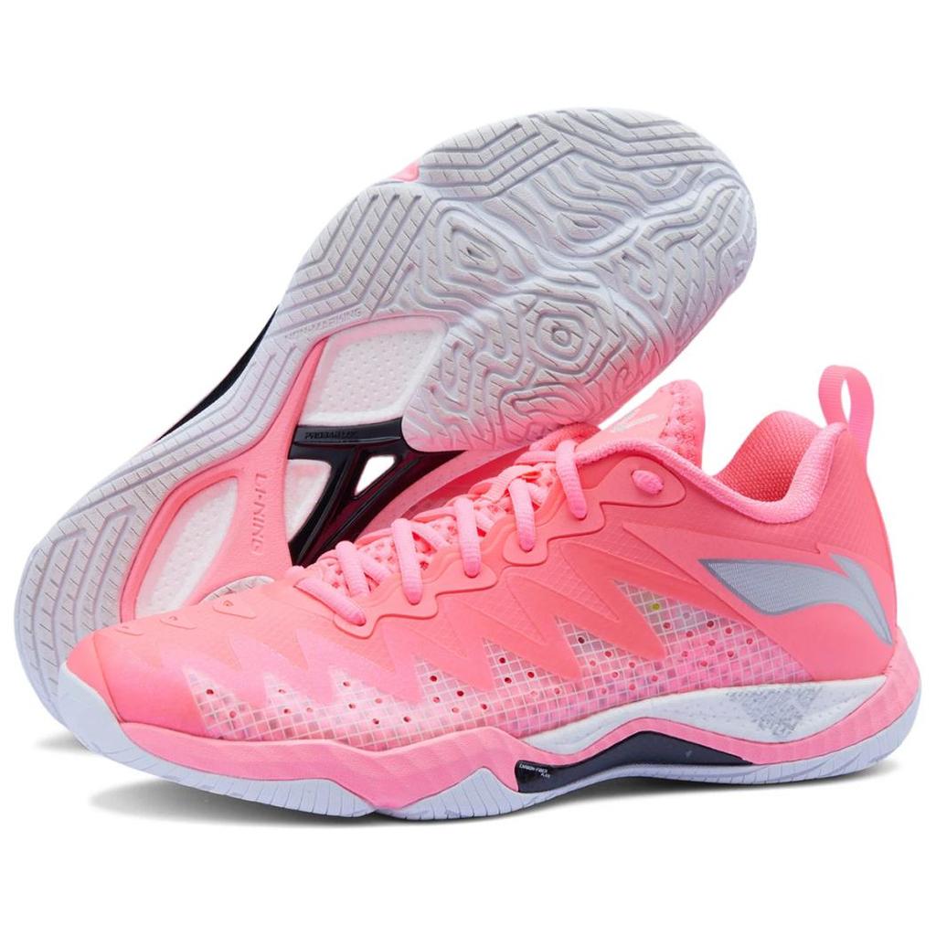 Li Ning Falcon Модные универсальные модные нескользящие дышащие кроссовки для бадминтона с низким верхом унисекс розовые AYAU007-1