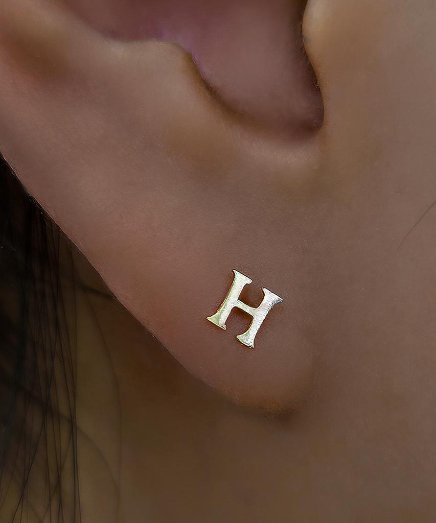 Серьги Helene Jewelry с буквой H из 14-каратного золота