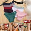3PCS Sexy V-Waist Briefs Underwear for Female Breathable Soft Intimates Lingerie 10 Solid Colors Women Waffle Cotton Panties