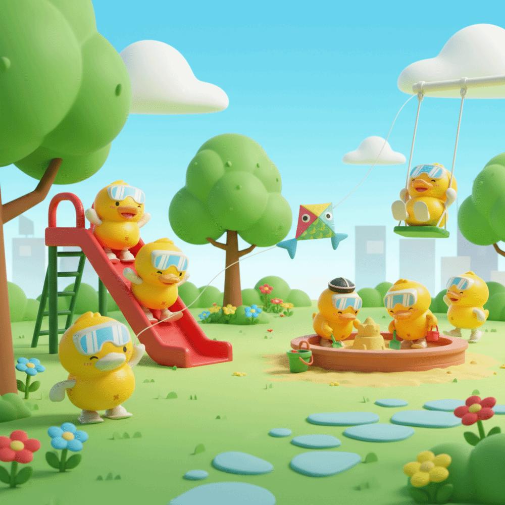 Yellow Duck Skiing duck toy Clockwork Design Jumping Duck Toy Clockwork Duck Toy Baby Training