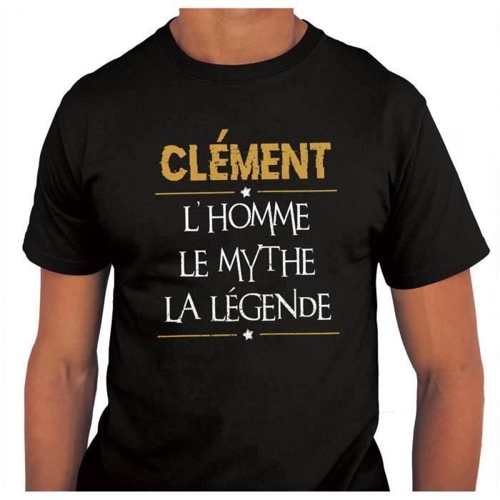 T-shirt homme - CLEM - Clement - col arrondi - manches courtes - noir