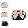 Modern Pu Leather Girls And Boys Shoulder Bag Featuring Adorable Bow And Checkered Pattern