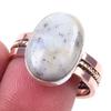 Natural Dendrite Opal Gemstone 925 Sterling Silver TwoTone Gift Ring S.9 y3S18