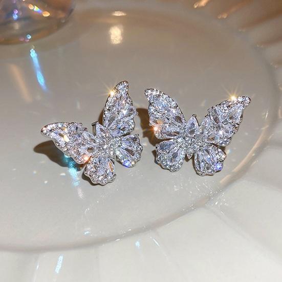 1 шт. Женская бабочка-кафф со стразами, бабочка-клипса, без пирсинга, ювелирное украшение в подарок на день рождения, вечеринку, свадьбу