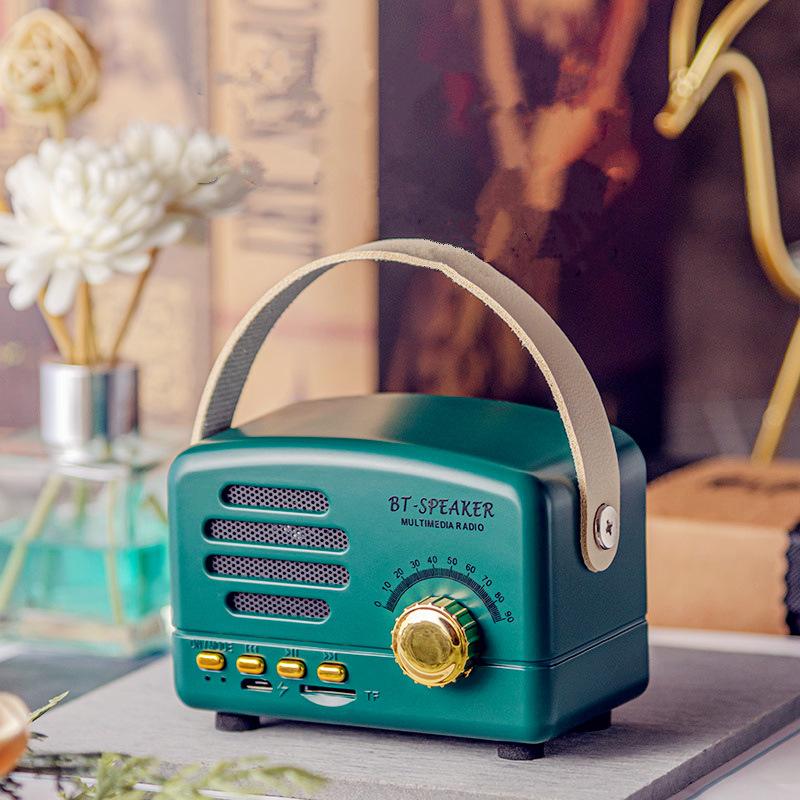 Ретро мини-FM-радио, классический FM-приемник, винтажный Bluetooth-динамик, тяжелый бас, сабвуфер, TF-плеер, перезаряжаемые радиоприемники в подарок