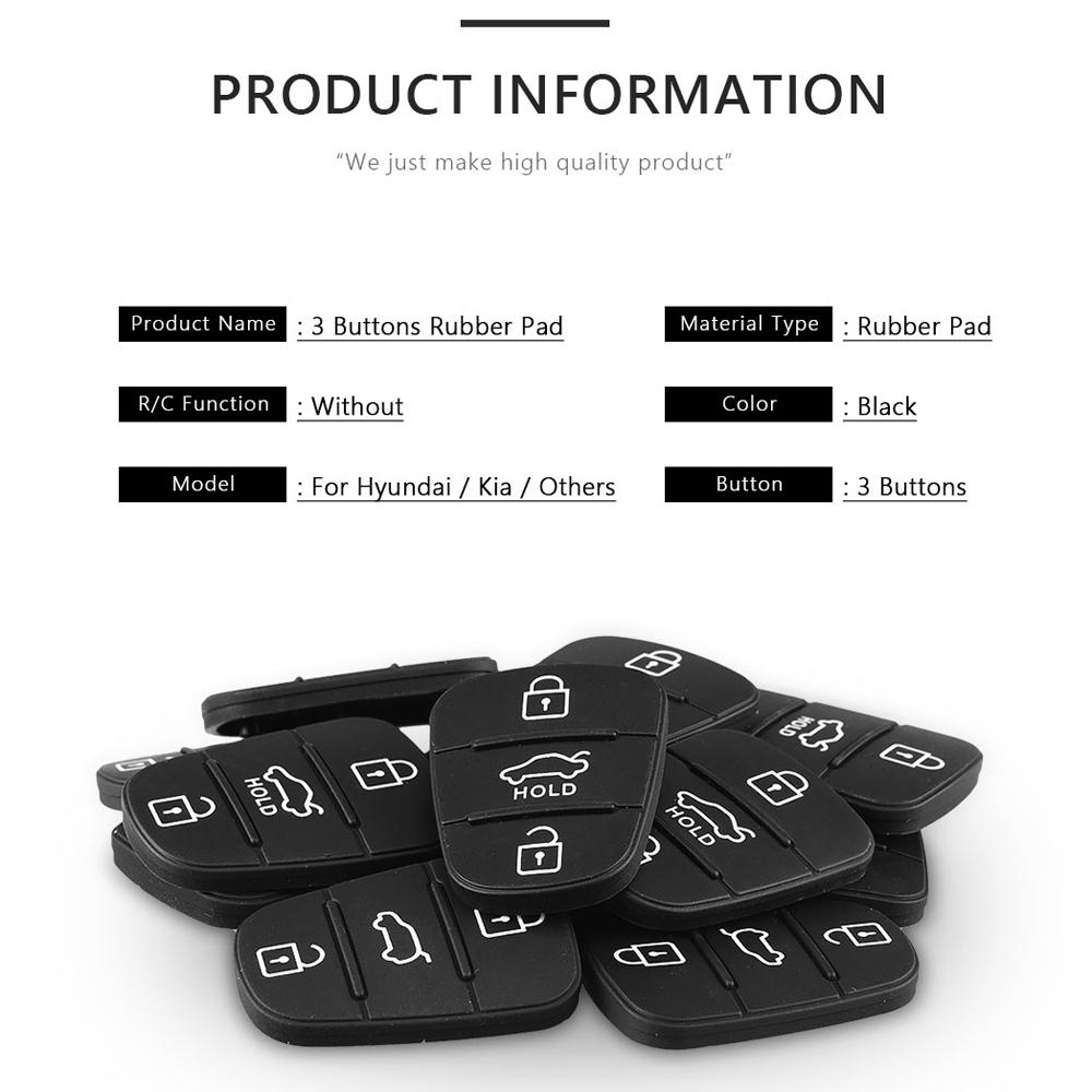 Parts Key Pad Cover Case Car Flip Key Rubber Button Pad 3 Buttons Remote Car Key Shell Rubber Pad