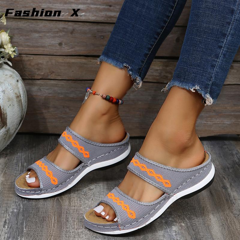 Women Sandals Breathable Mesh Summer Shoes For Women Low Heels Sandalias Beach Slippers Sandals