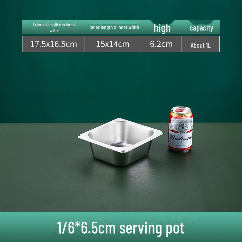 Квадратная сервировочная миска из нержавеющей стали с крышкой для фаст-фуда, молочного чая, приправ или горячих блюд