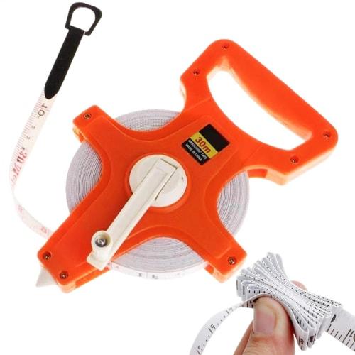 Measuring Tape Reel, Lightweight Open Tape Measure Reel, 20m/30m Hand Crank Fiberglass Tape Measure, Open Reel Long Tape with Feet and Meters for Cons